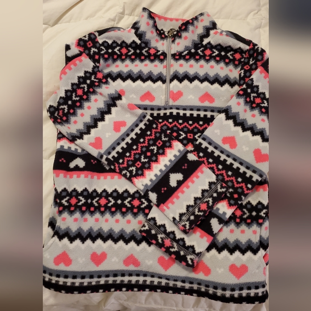 Pullover Heart Fleece Sweater